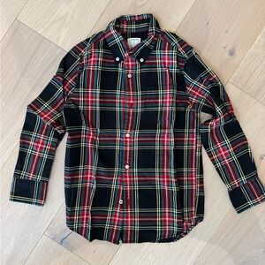 Crewcuts Boys Black and Red Plaid Shirt Size 8